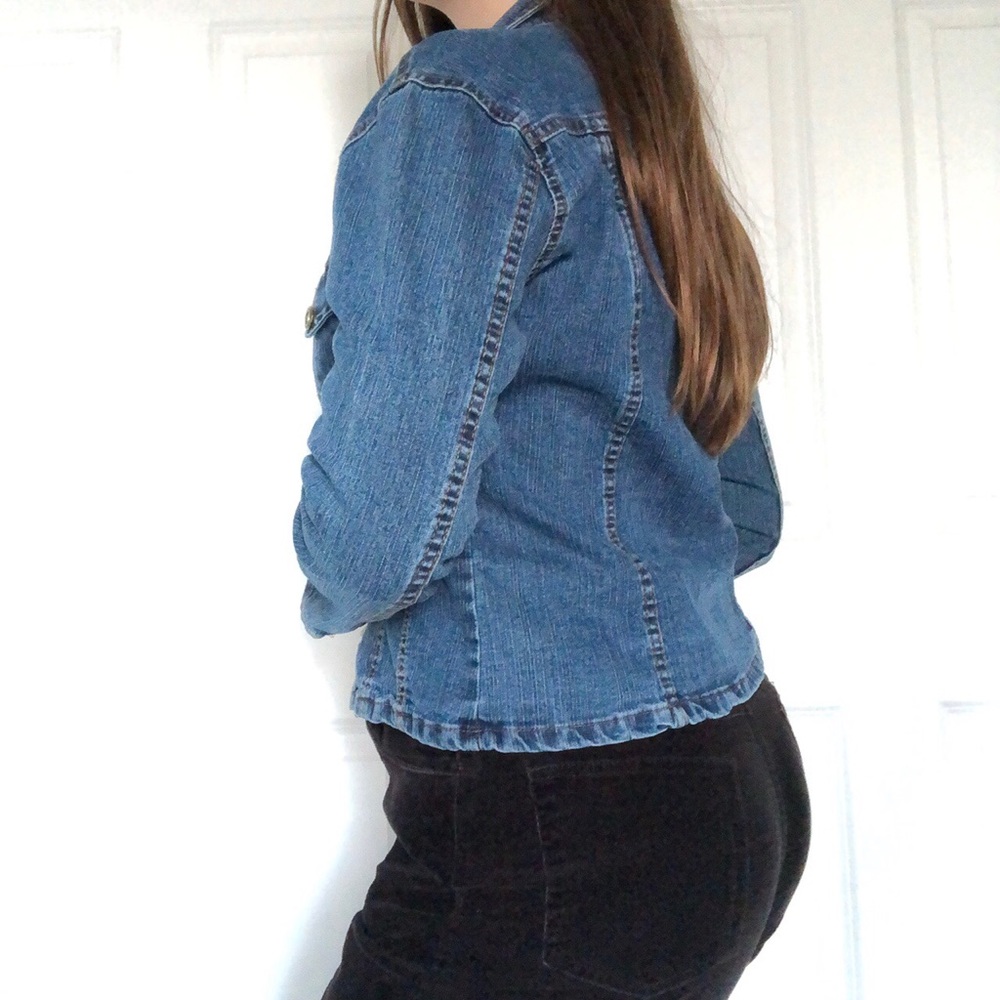 Vintage Y2K Women's Denim Jean Jacket - Picture 3 of 4